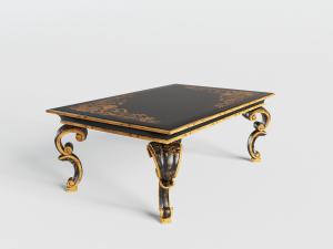 欧式黑色金边雕花茶几3d模型 欧式黑色金边雕花茶几