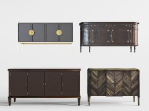 新中式实木玄关柜边柜3d模型 新中式实木玄关柜边柜