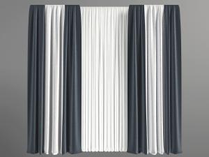 北欧撞色窗帘窗纱3d模型 北欧撞色窗帘窗纱