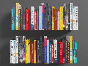 现代排列整齐的书籍书本