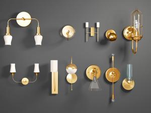 简欧现代轻奢金属灯座的壁灯