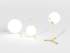 现代球形灯罩三角支架的台灯