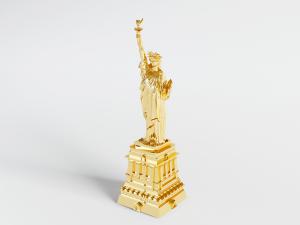 金色的美国自由女神雕塑