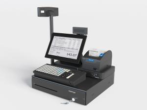 超市便利店黑色收款机收银电脑