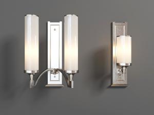 新中式金属灯座柱形灯罩的壁灯