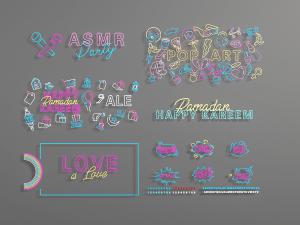 现代墙面灯饰招牌广告牌