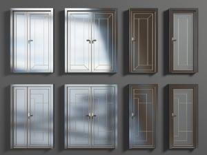 新中式字母双扇平开门