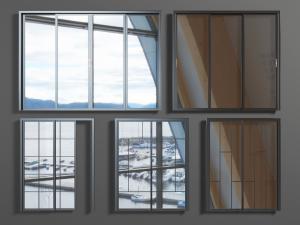 现代黑色边框玻璃推拉门