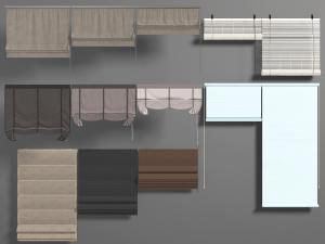 中式布艺卷帘、门帘3d模型 中式布艺卷帘、门帘