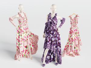 穿裙子的女模特3d模型 穿裙子的女模特