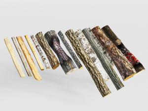 现代有燃烧痕迹的木材段