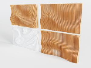 后现代圆润凹凸的实木背景墙3d模型 后现代圆润凹凸的实木背景墙