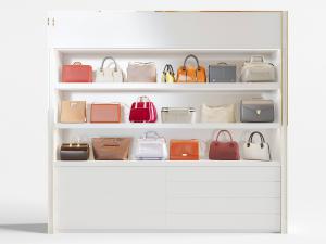 现代白色箱包展示柜