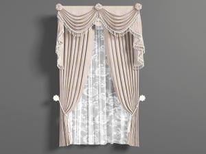 欧式窗帘3d模型 欧式窗帘