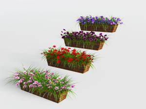 室外防腐木花箱花卉