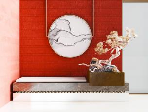 新中式盆景卡座