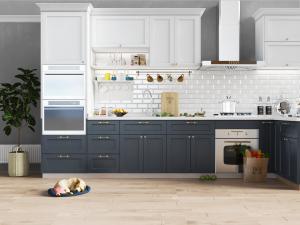 北欧蓝灰色整体橱柜吊柜