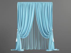 北欧窗帘3d模型 北欧窗帘