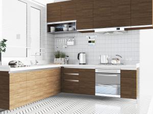 北欧实木整体橱柜吊柜