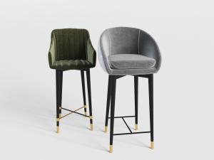 现代北欧布艺吧台椅