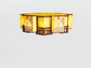 中式吸顶灯3d模型 中式吸顶灯