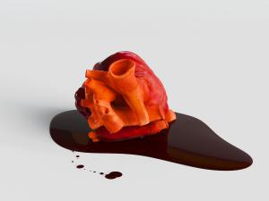 红色流血的心脏