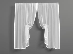 现代窗帘纱3d模型 现代窗帘纱