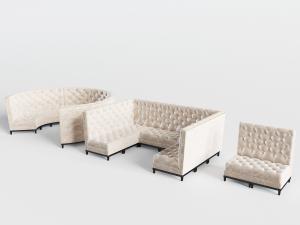 欧式C圆形、U方形休闲多人沙发3d模型 欧式C圆形、U方形休闲多人沙发