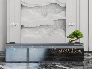 新中式前台接待台