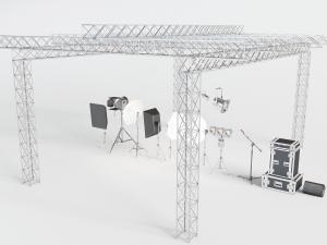 舞台灯金属架、话筒支架、摄影灯、音响设备箱3d模型 舞台灯金属架、话筒支架、摄影灯、音响设备箱