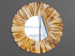 民宿木纹边梳妆镜