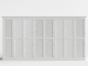 田园白色加长衣柜3d模型 田园白色加长衣柜