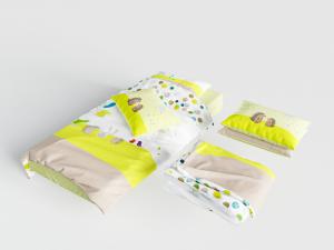 现代儿童单人床、枕头