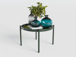 现代圆形托盘边几3d模型 现代圆形托盘边几