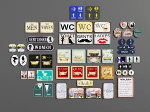 工业风卫生间指示牌标牌