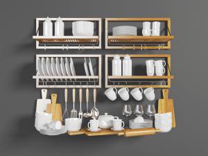 现代餐具储物架、挂钩、厨具
