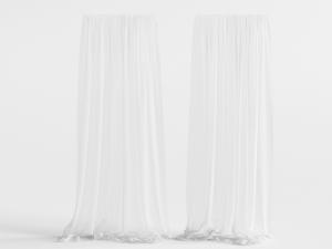 现代窗帘纱帘3d模型 现代窗帘纱帘