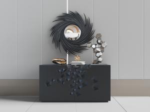 现代带有立体五角星装饰的玄关柜