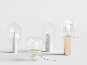 新中式玻璃灯罩的台灯