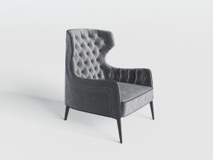 简欧高靠背单人沙发椅3d模型 简欧高靠背单人沙发椅