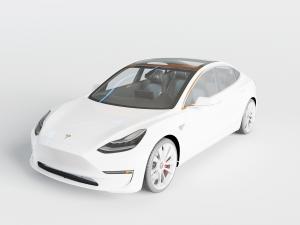 现代白色特斯拉电动汽车3d模型 现代白色特斯拉电动汽车