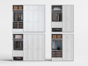 现代白色衣柜3d模型 现代白色衣柜