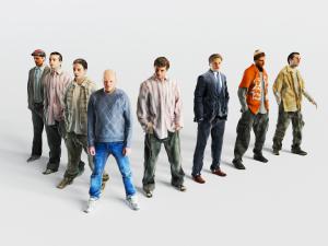 人字形站队的人群3d模型 人字形站队的人群