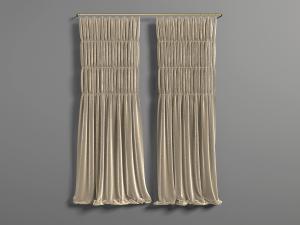 现代轻奢窗帘3d模型 现代轻奢窗帘