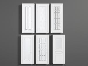 简欧带玻璃夹层平开门