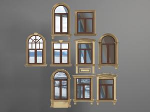 欧式拱形、坡顶形窗户