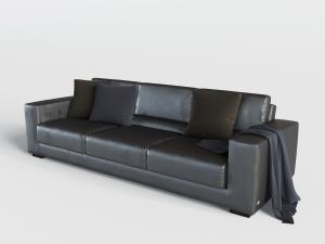 后现代皮革多人沙发3d模型 后现代皮革多人沙发