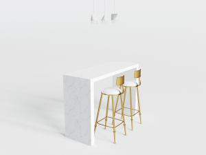 现代大理石吧台和吧台椅