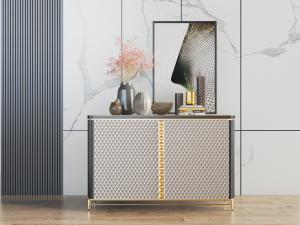 简欧菱形纹理柜门的玄关柜