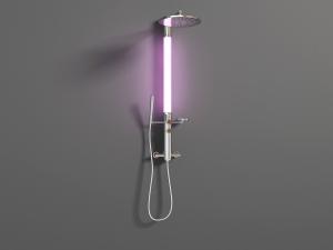 现代带灯的淋浴花洒
